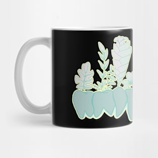 Plant Teeth (Baby Blue and Yellow) Mug